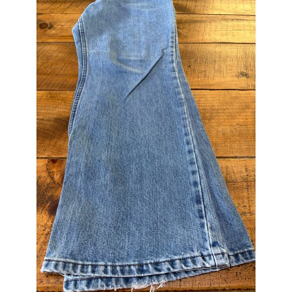 Harley Davidson Womens Bootcut Blue Denim Jeans 2007 Size 18 Regular FLAW - Picture 4 of 10